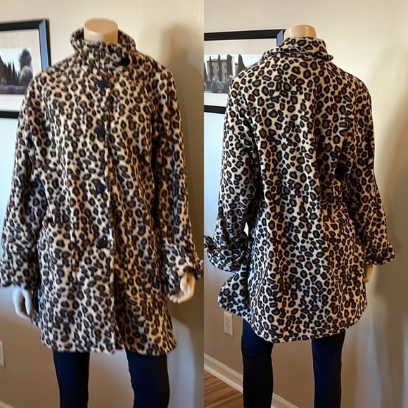 Roaman’s Animal Print Fleece Coat/Jacket. Size L. D7/A1632 - Picture 1 of 6